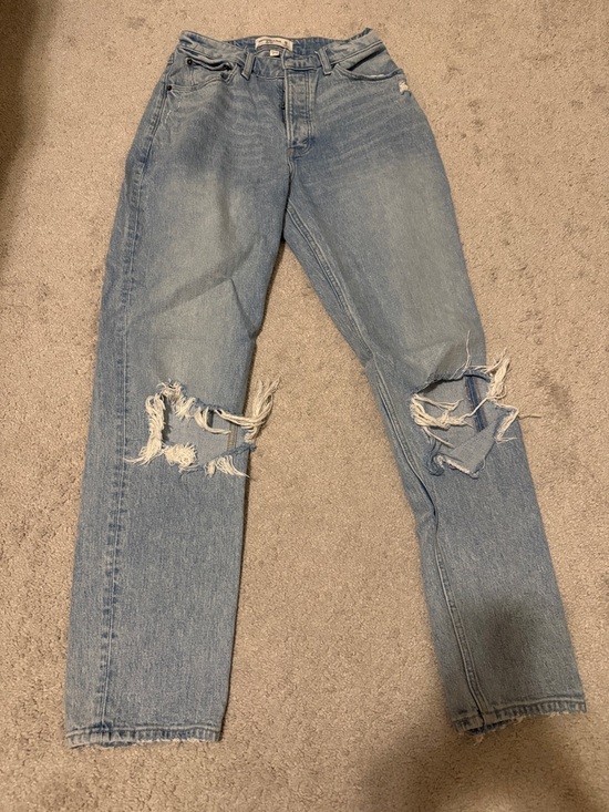 Abercrombie & Fitch Denim - Abercrombie & Fitch Light Blue High-Rise Dad Jeans Curve Love